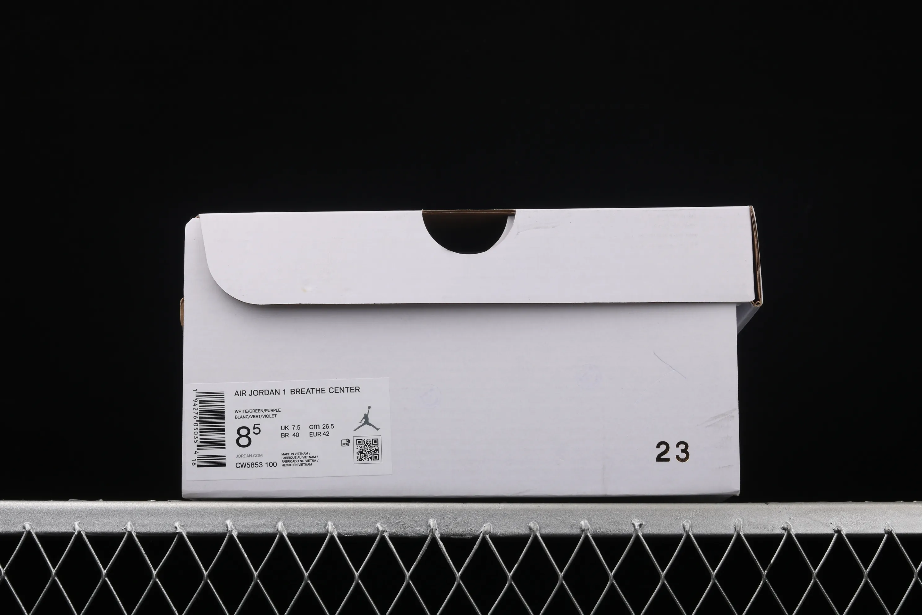 All categories Air Jordan Jordan series basketball shoes Air Jordan 1 High Air Jordan 1 Breathe CenterAJ1 Joe 1 mid-top white green purple mandarin duck CW5853-100